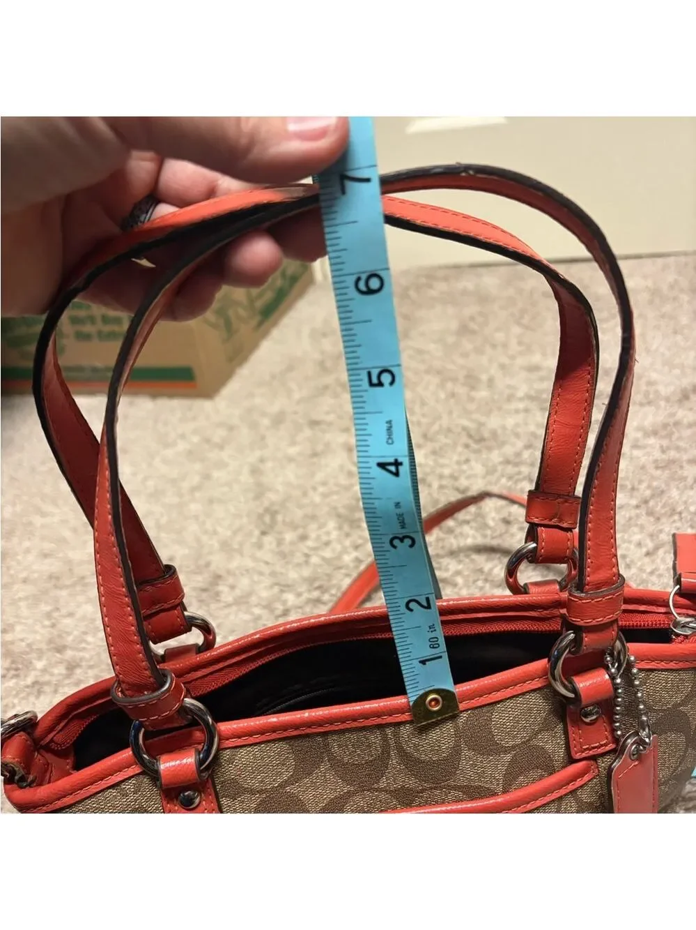 Coach Peyton bag shoulder tote crossbody purse 2012 brown orange clean authentic